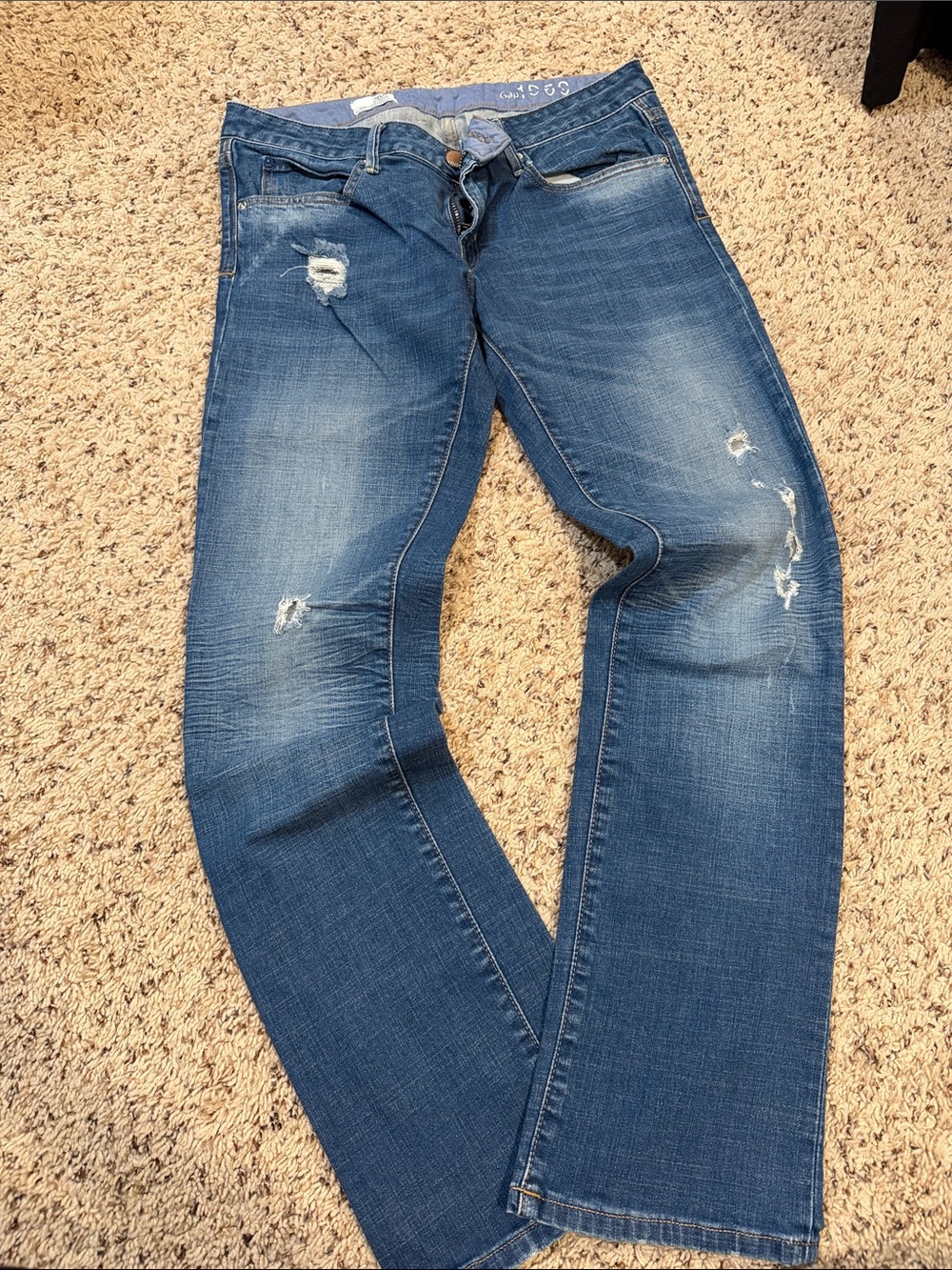 GAP Distressed Medium Blue Women's Jeans